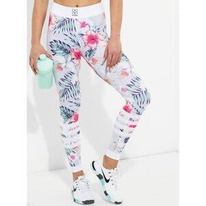 Gym hero Leggings Women Grey Flower Multicolored Size M